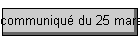 communiqu� du 25 mars 2006